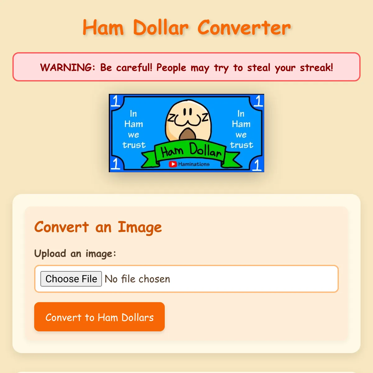 ham dollars converter [ignore the waring]