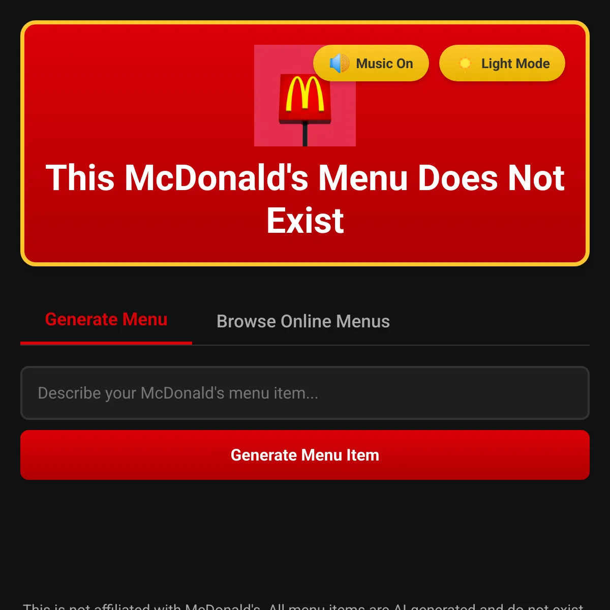 This McDonald's Menu Does Not Exist
