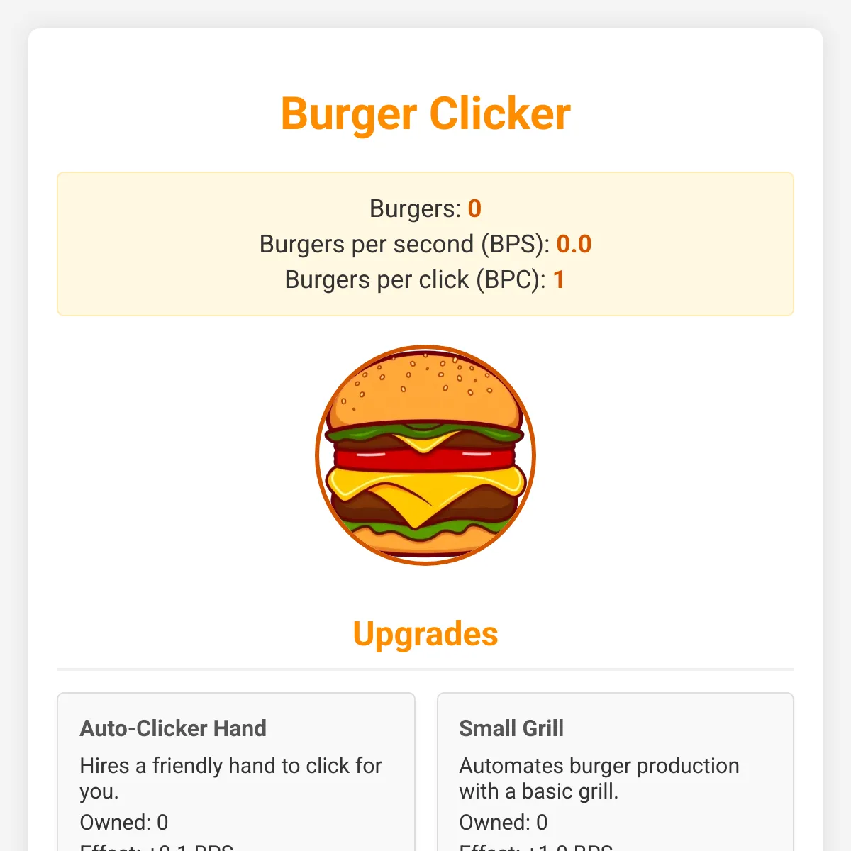 Burger Clicker — free download