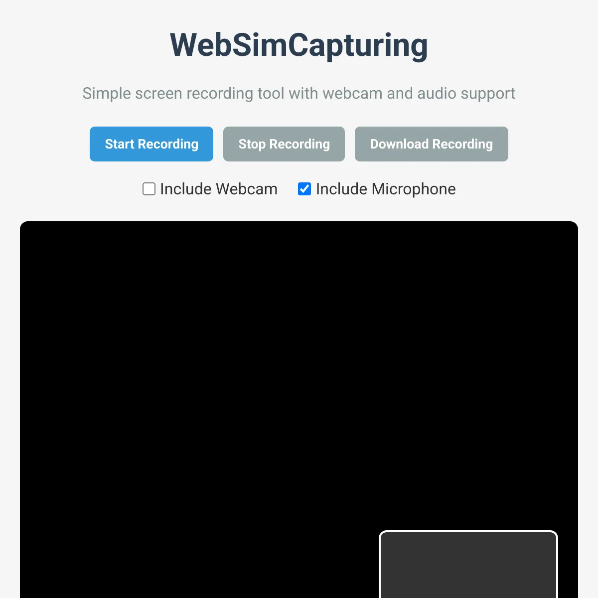 WebSimCapturing - Simple Screen Recorder
