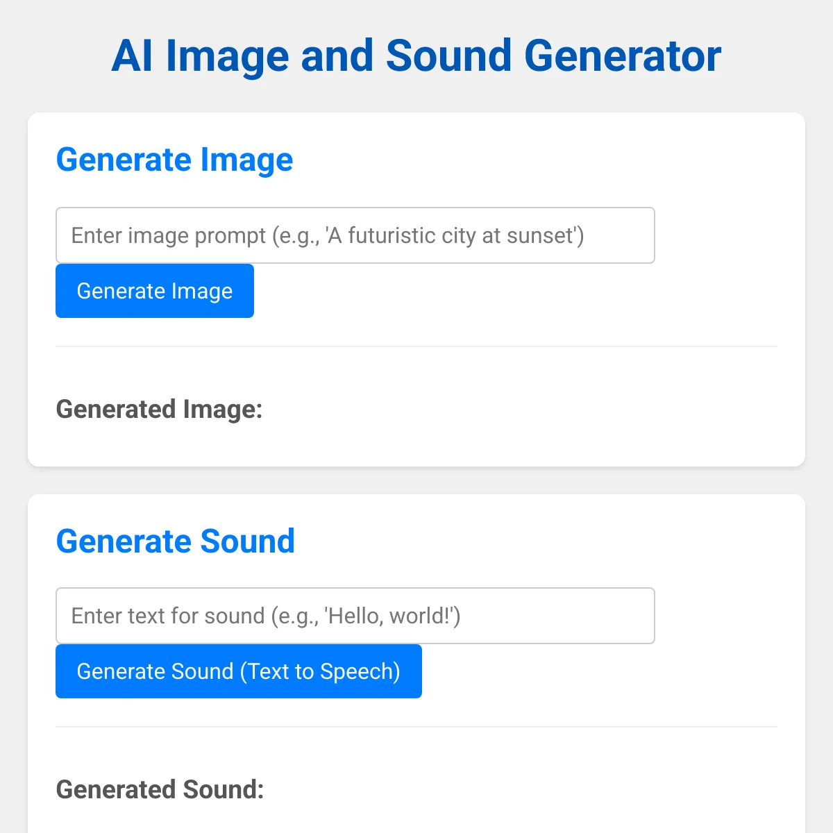 AI Image and Sound Generator