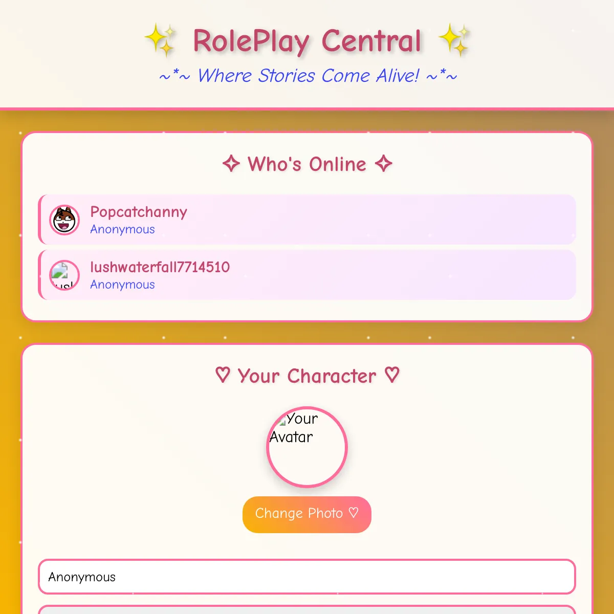 RolePlay Central - Where Stories Come Alive!