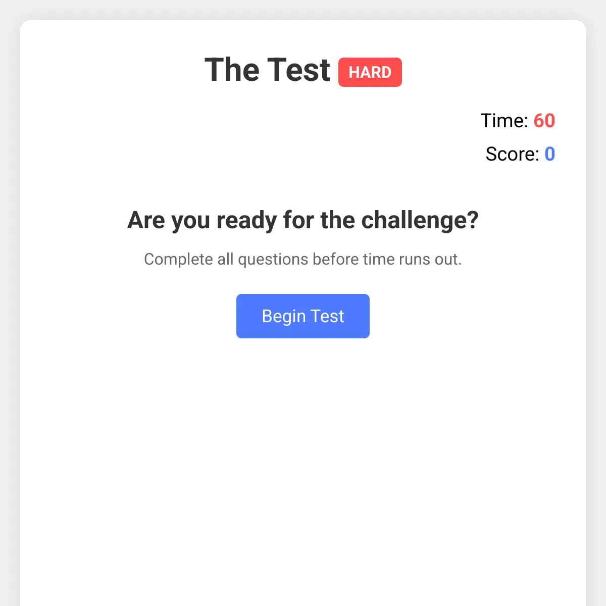 The Test - Hard Mode