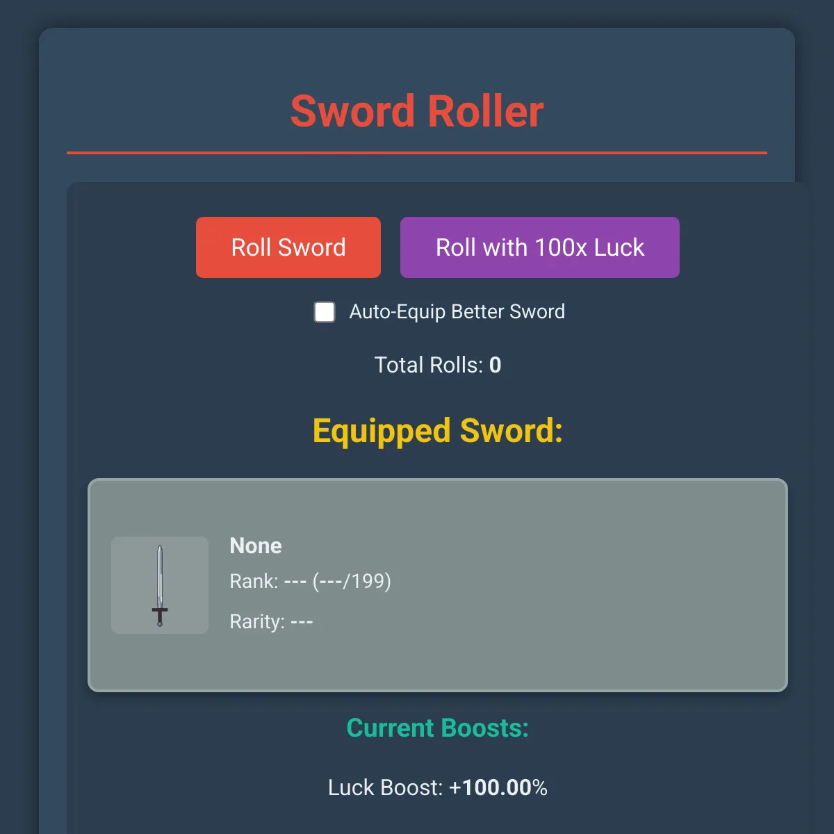 Sword Roller RNG