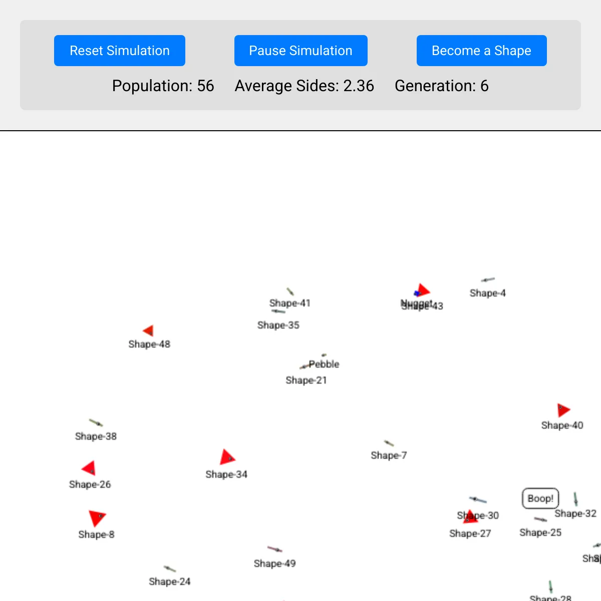 Flatland Evolution Simulator