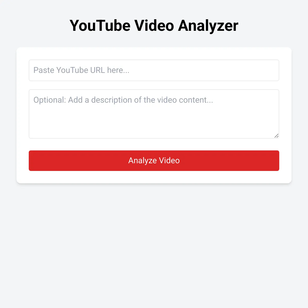 YouTube Video Analyzer