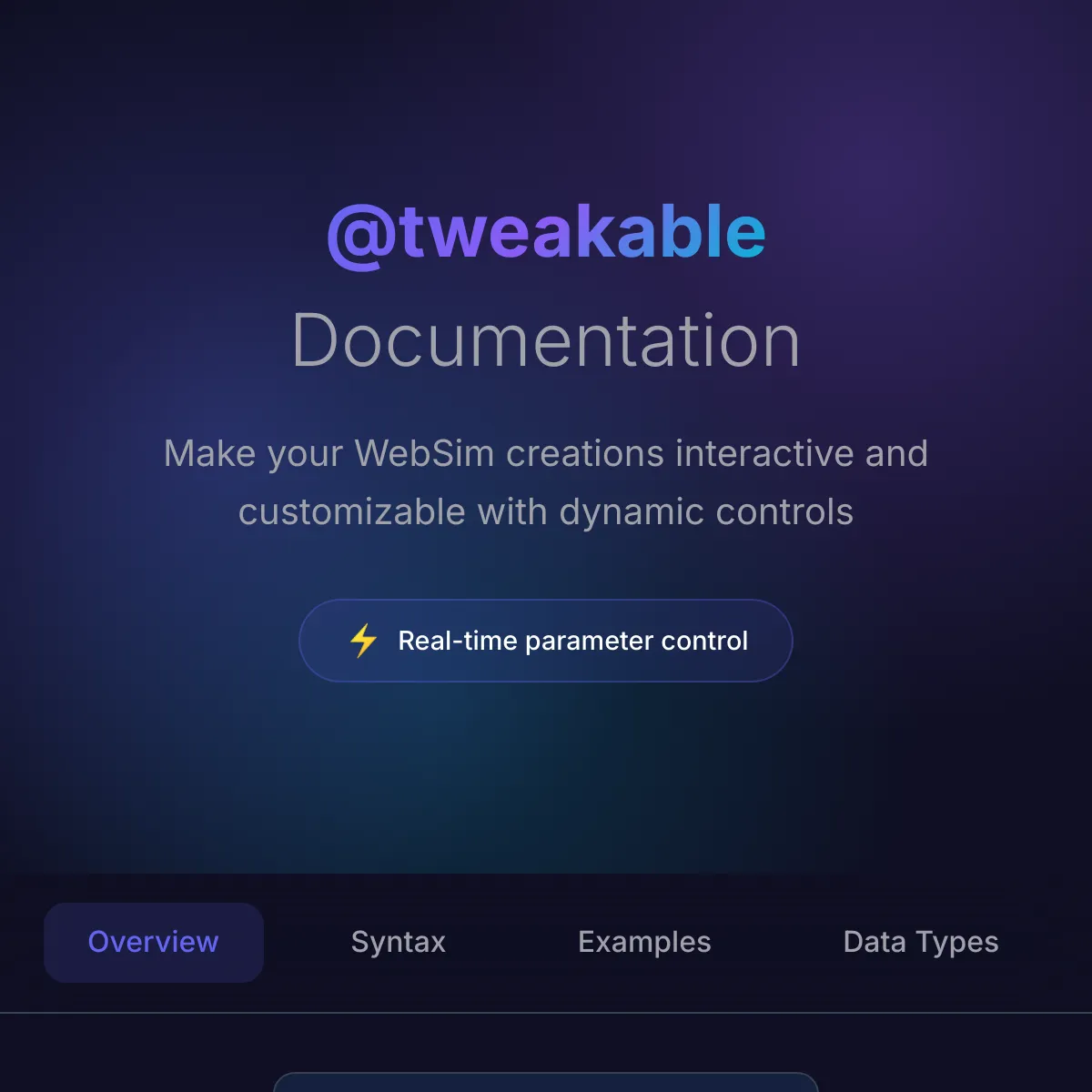 WebSim Tweaks Documentation