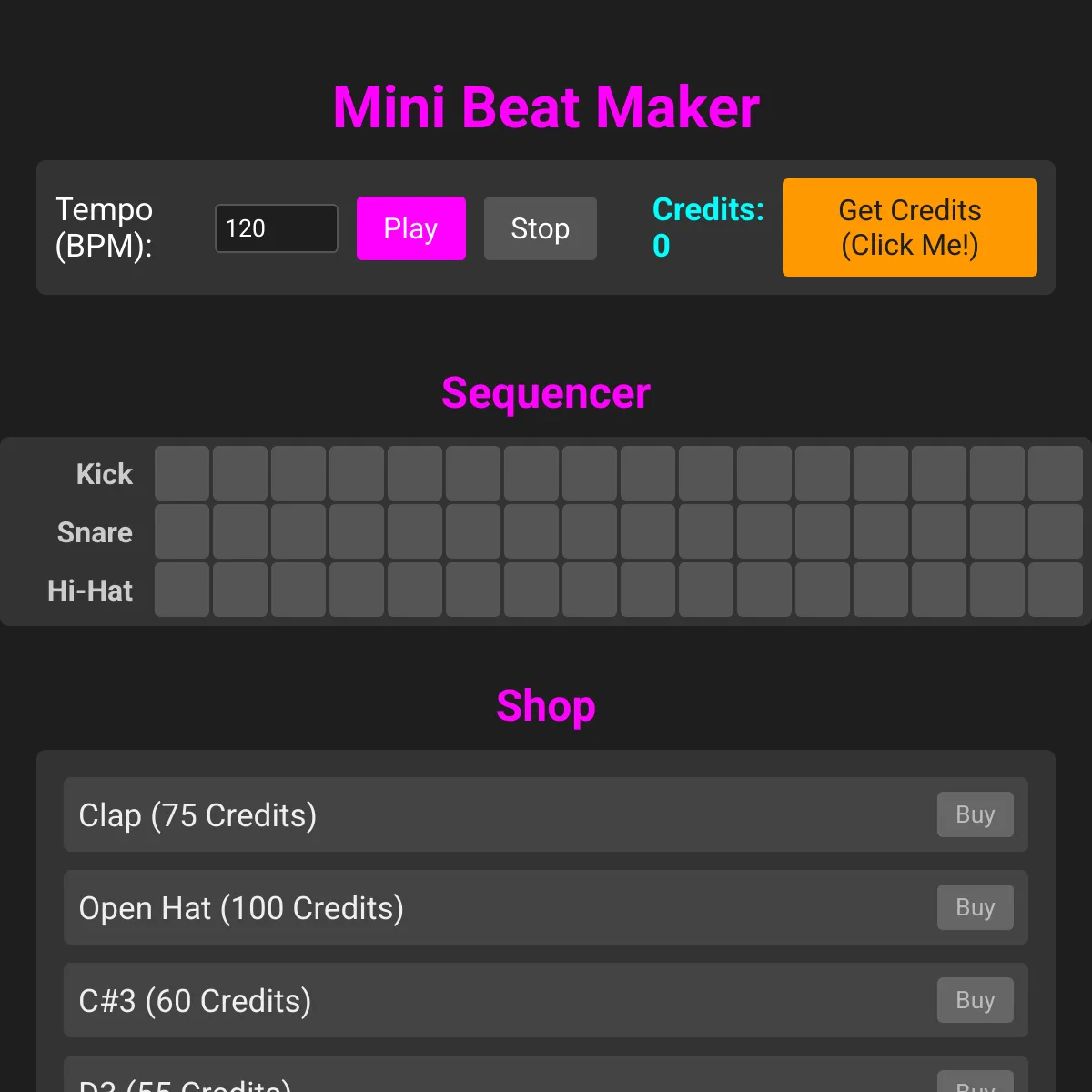 Mini Beat Maker