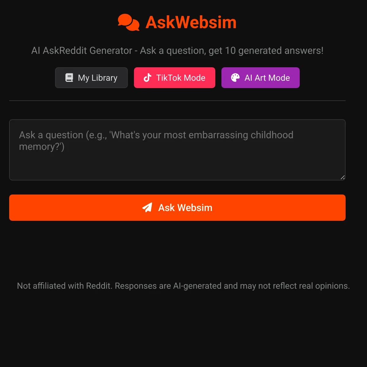 AskWebsim - AI AskReddit Generator