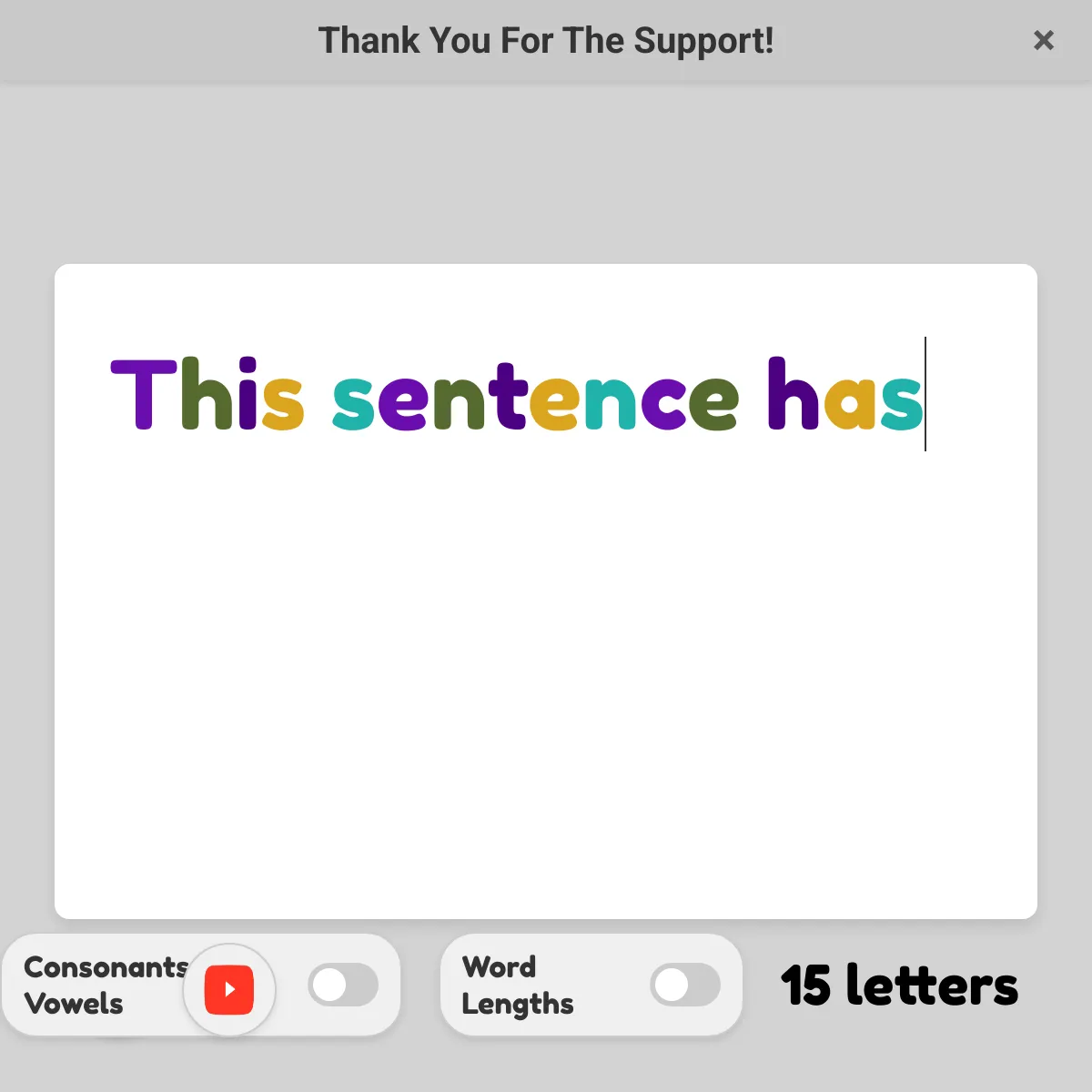Carykh Letter Counter (with sound and unfinished)