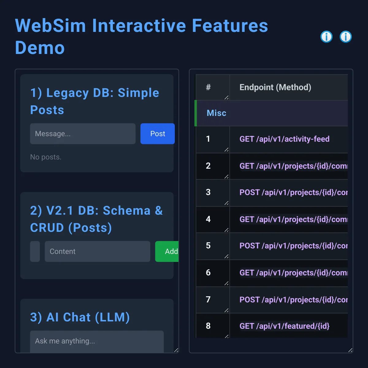 WebSim API Command Reference
