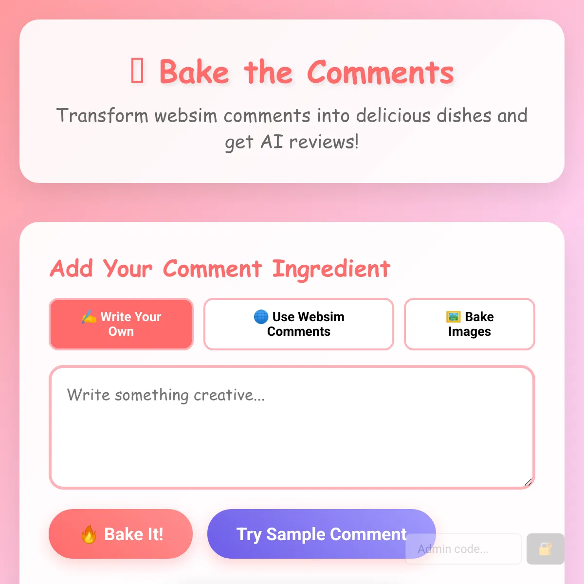 Bake the Comments - AI Food Critic