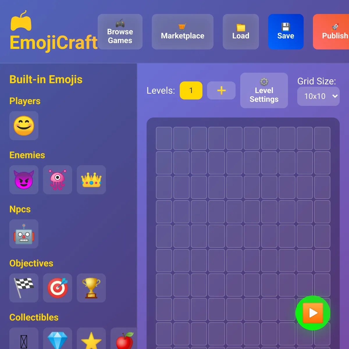 make your own game only with emojis