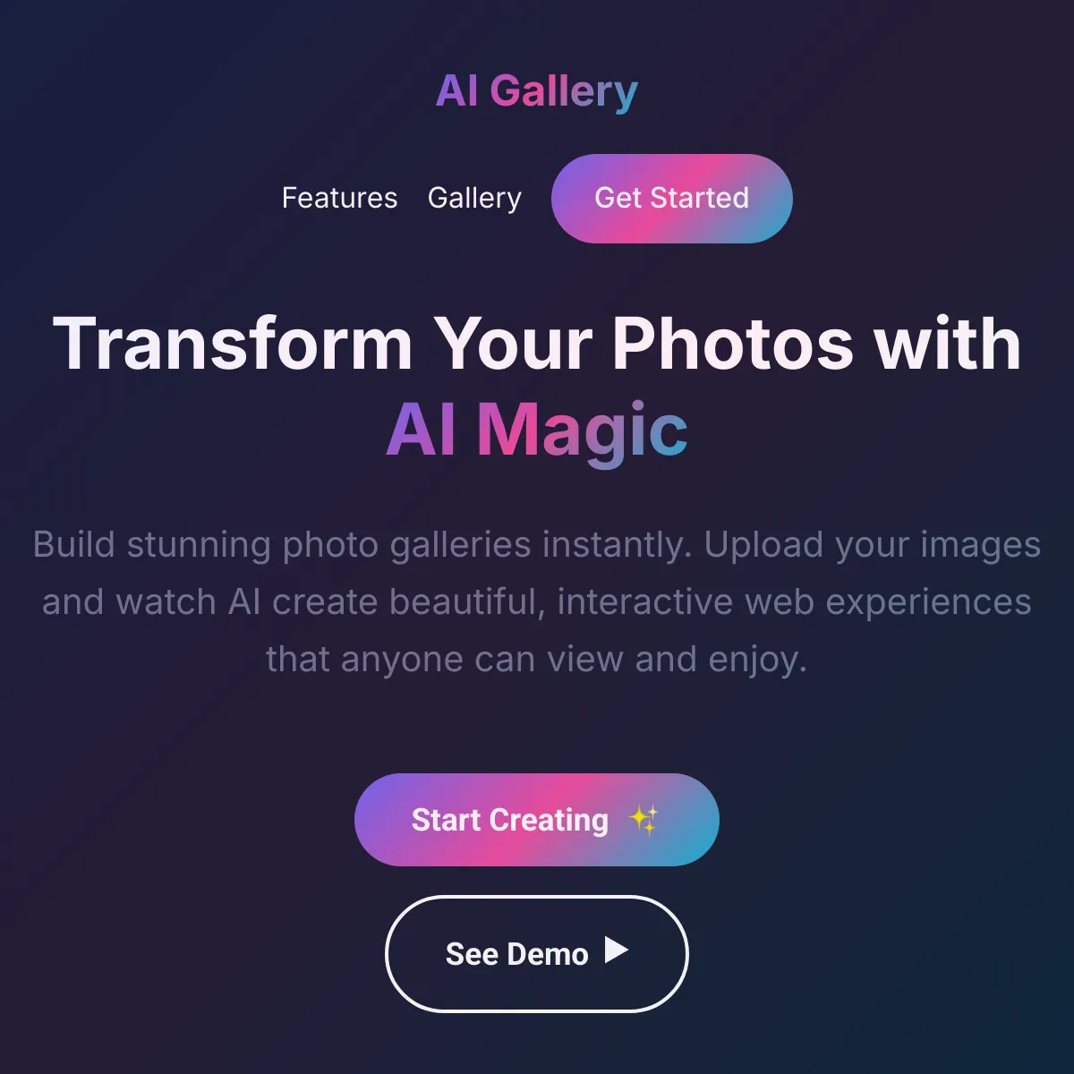 AI Photo Gallery - Transform Your Photos