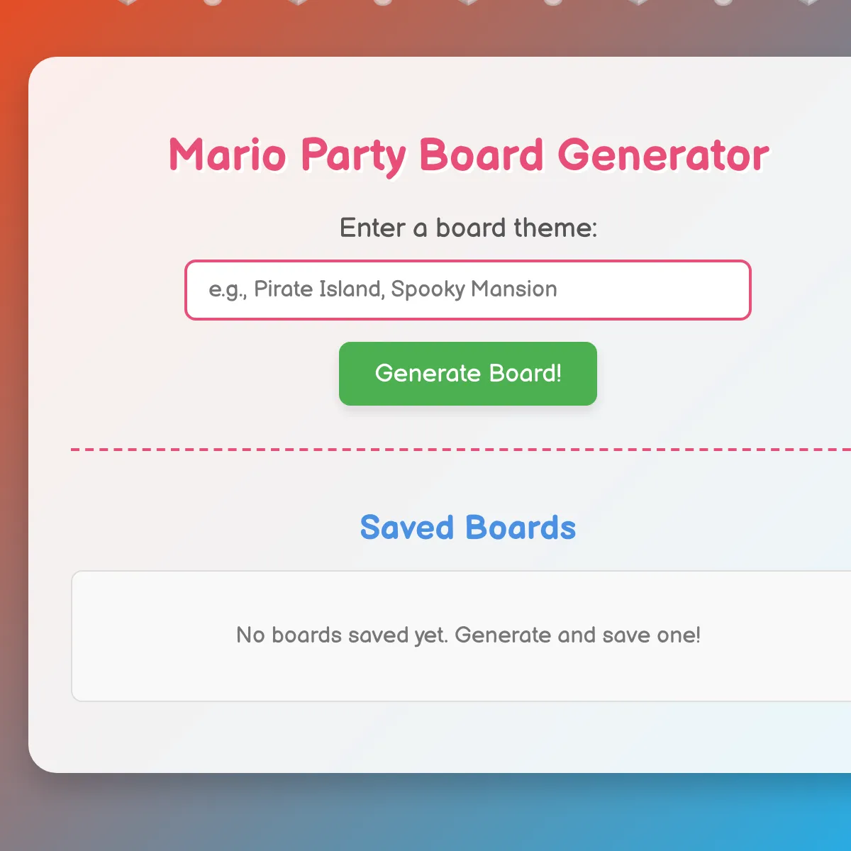 Mario Party Board Generator