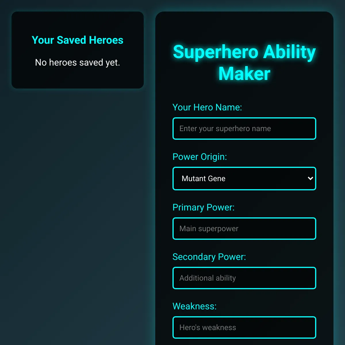 SuperSuperhero Ability Maker