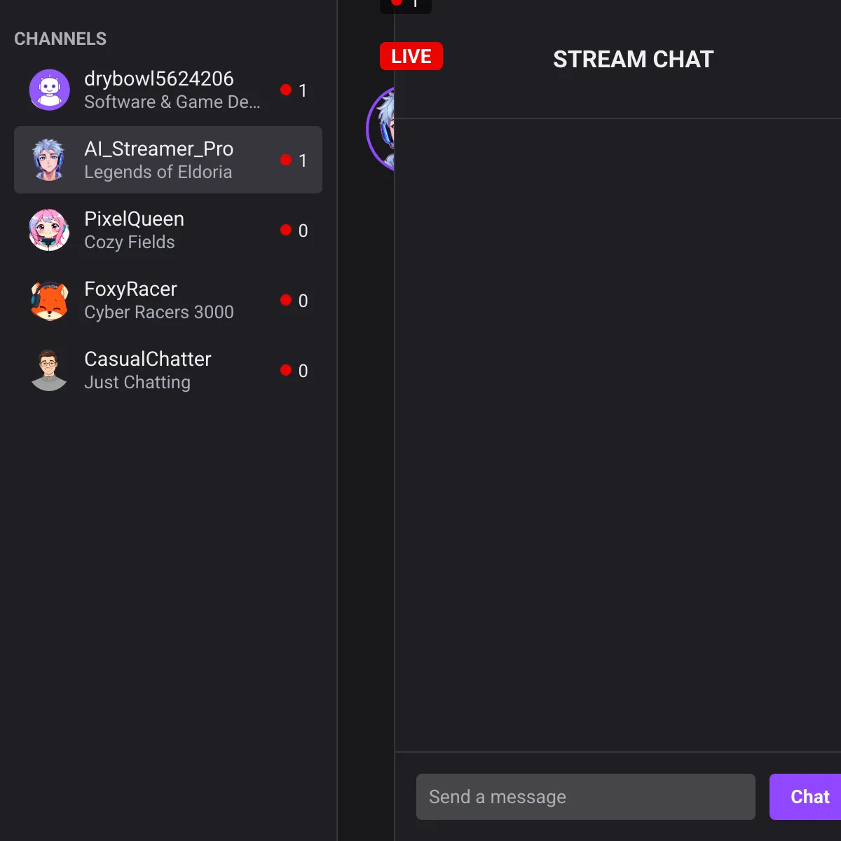 Twitch Stream Simulator