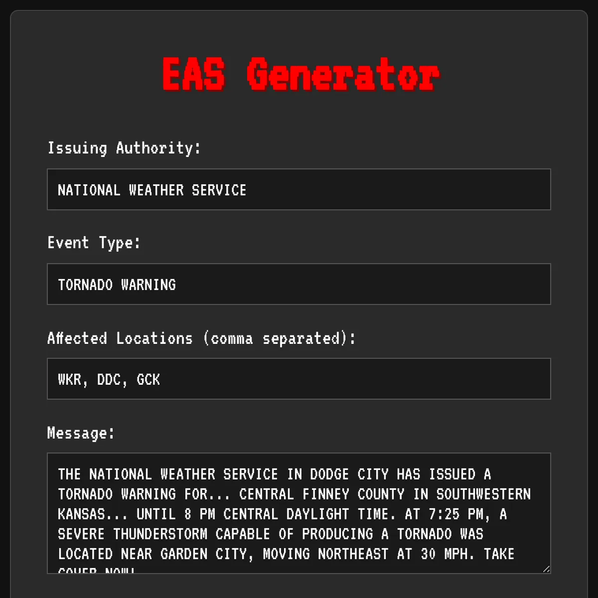 EAS Generator