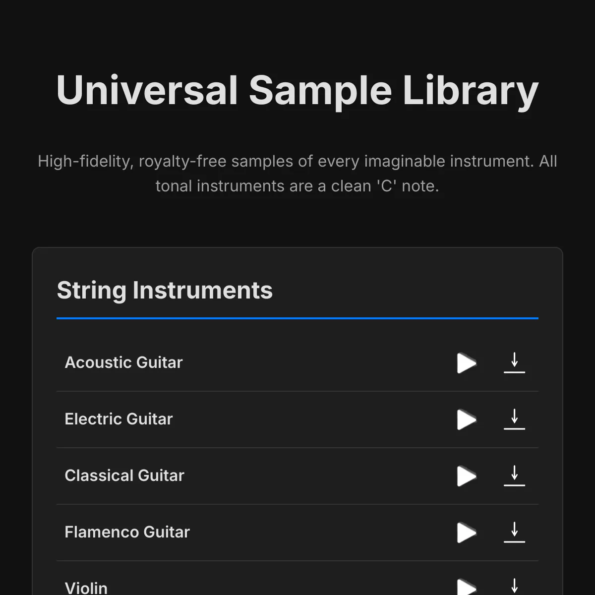 Universal Sample Library