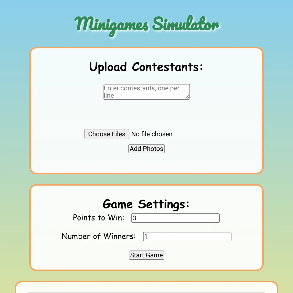 Minigames Simulator