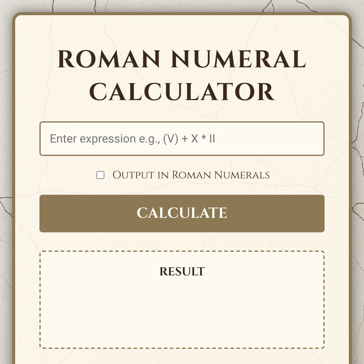 Roman Numeral Calculator