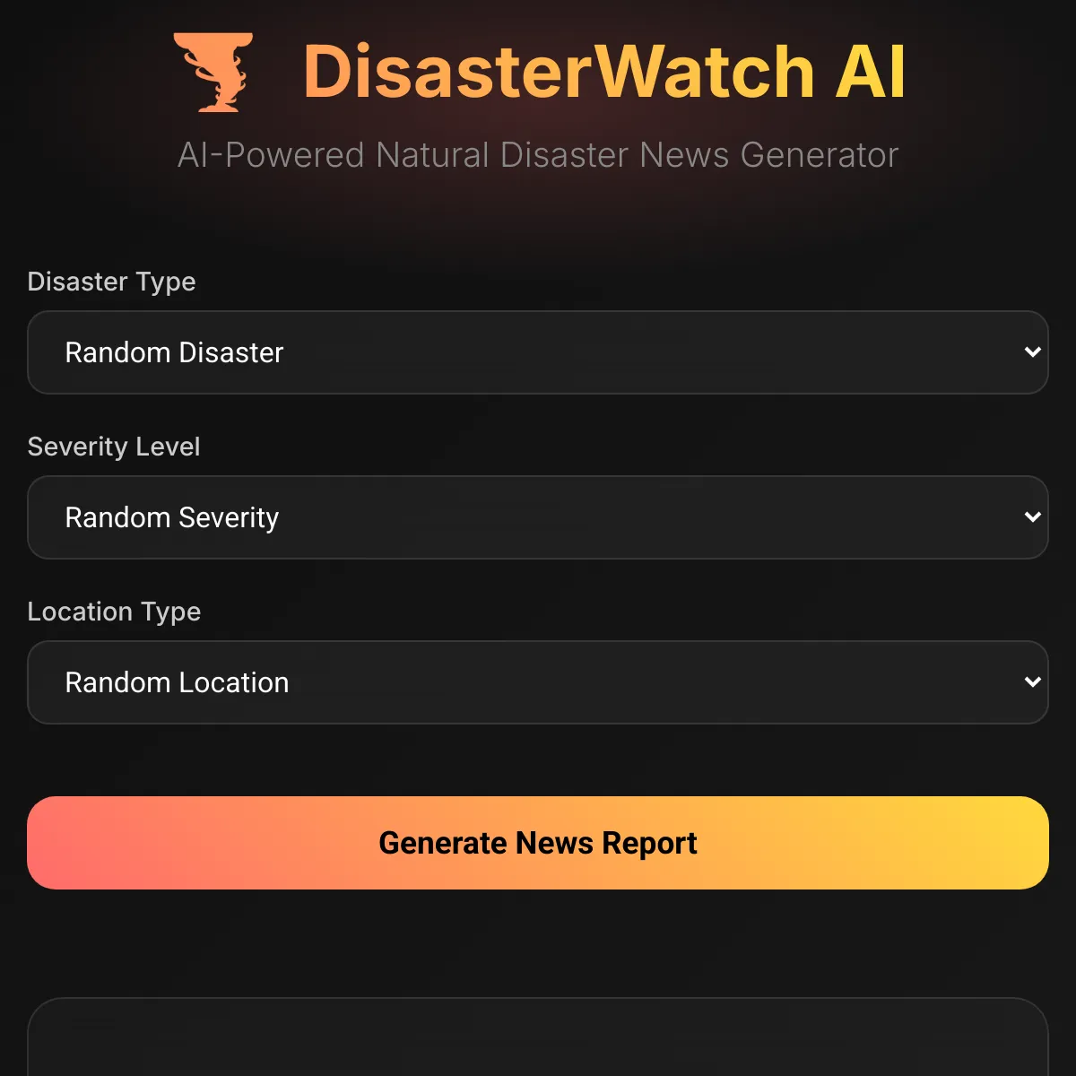 DisasterWatch AI - Real-Time Natural Disaster News
