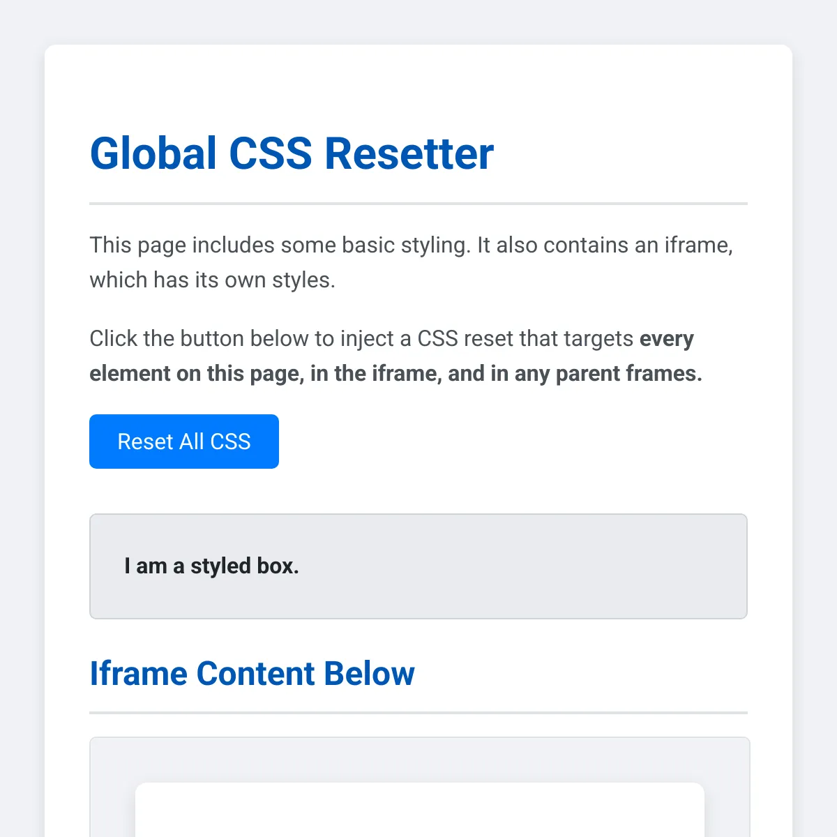 Global CSS Resetter