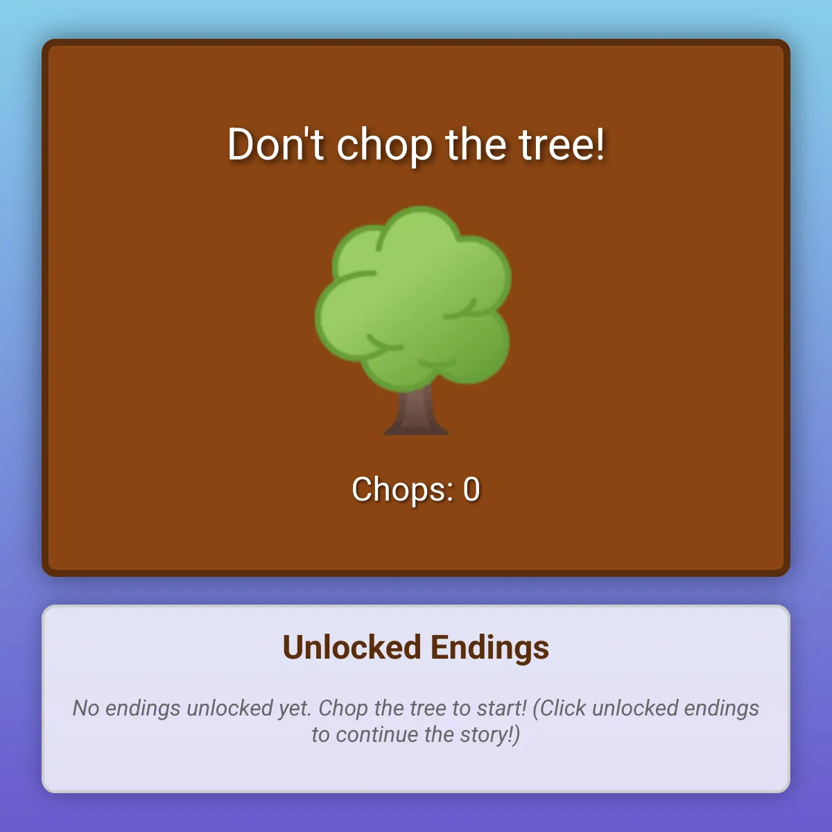 Don't Chop the Tree