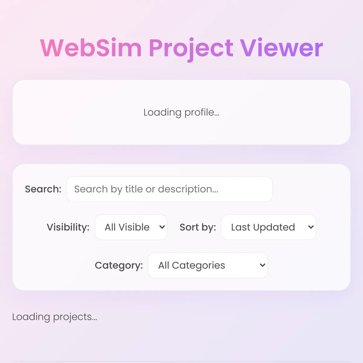 WebSim Project Viewer