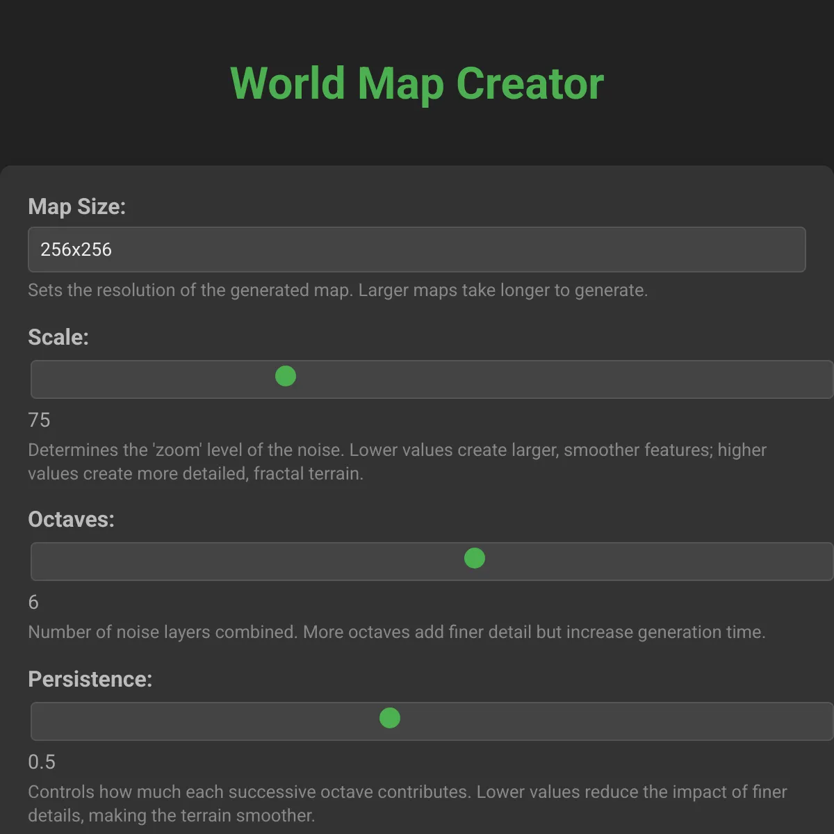 Procedural World Map Creator