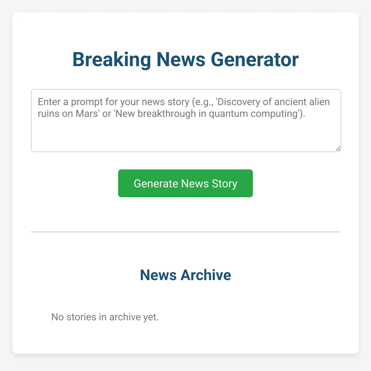 Breaking News Generator