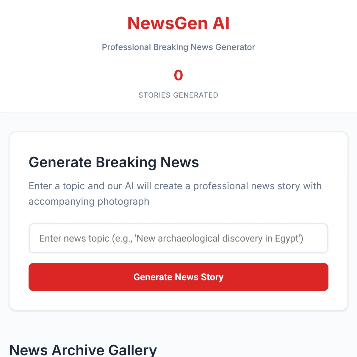 NewsGen AI - Professional News Story Generator