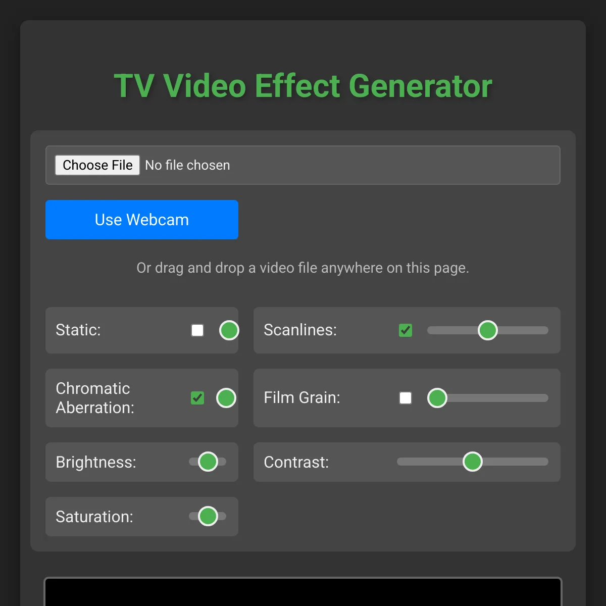 TV Video Effect Generator