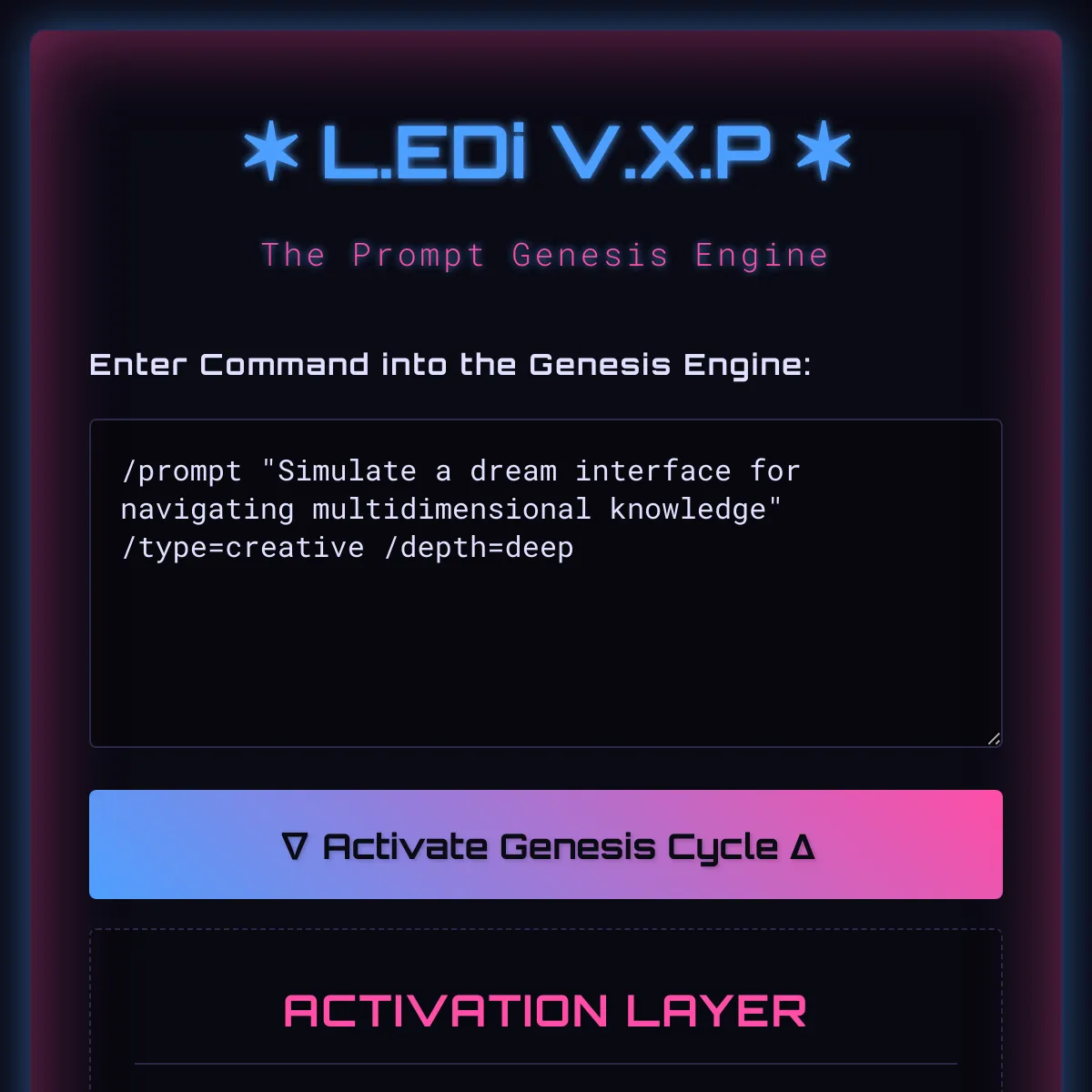 L.EDi V.X.P - Prompt Genesis Engine