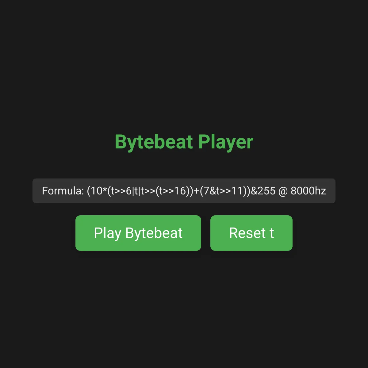 Bytebeat Player