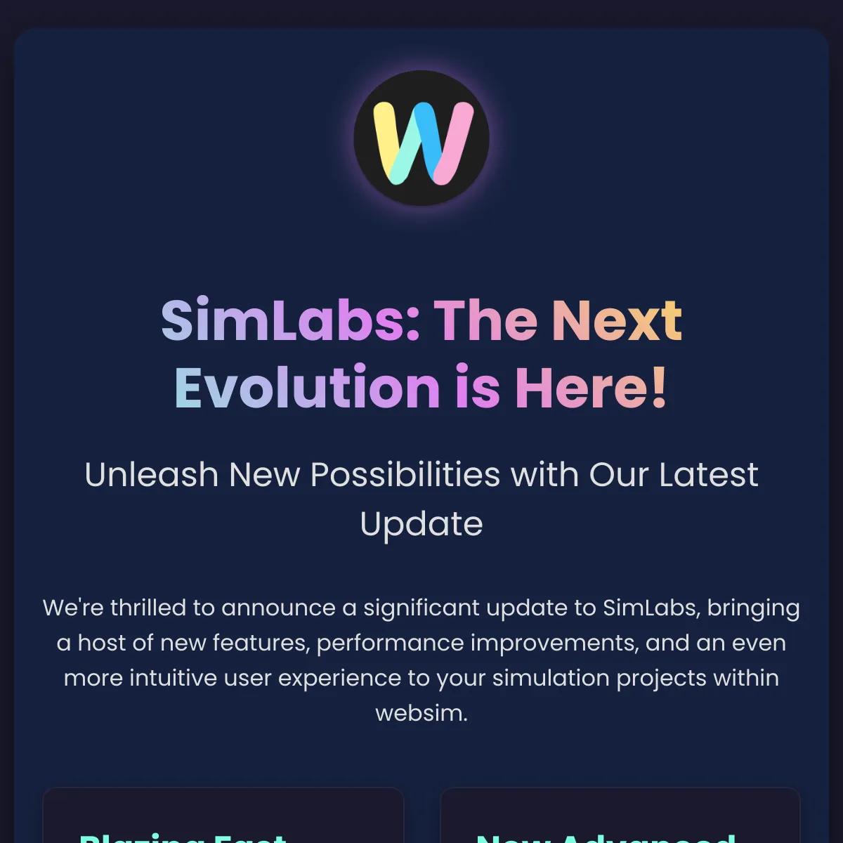 Websim: SimLabs Update