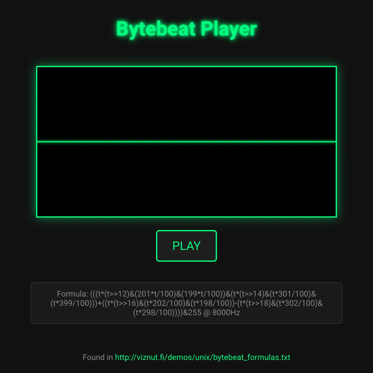 Bytebeat Player