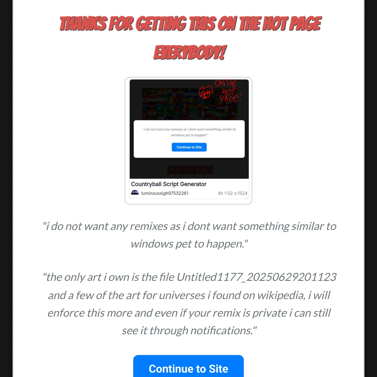 the project is loading