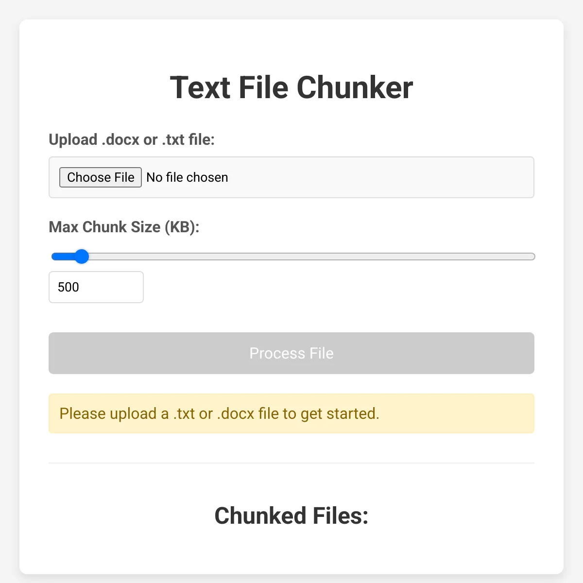 File Chunker
