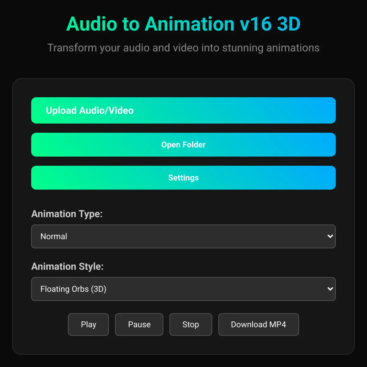 Audio to animation