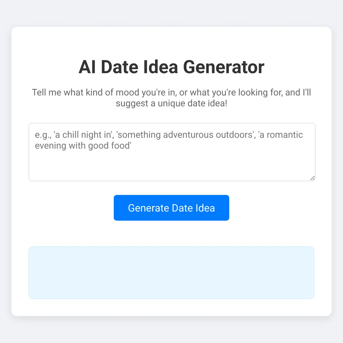 AI Date Idea Generator
