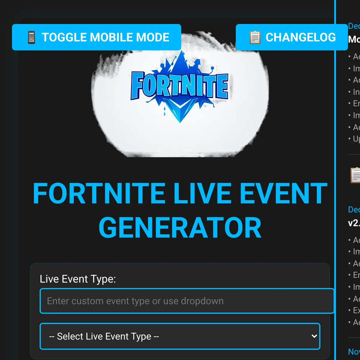 Fortnite Event Generator