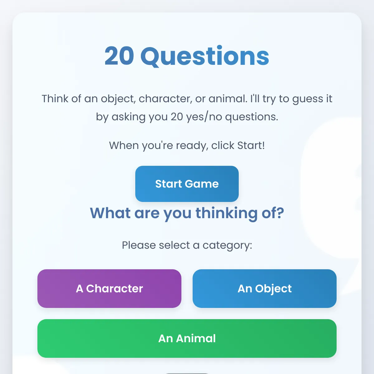 20 Questions Game