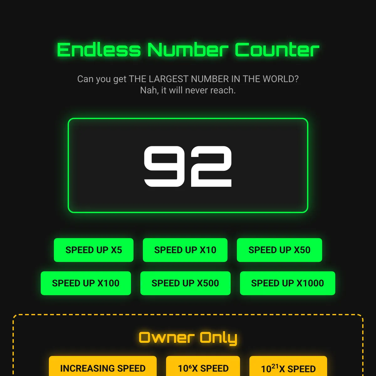 Endless Number Counter