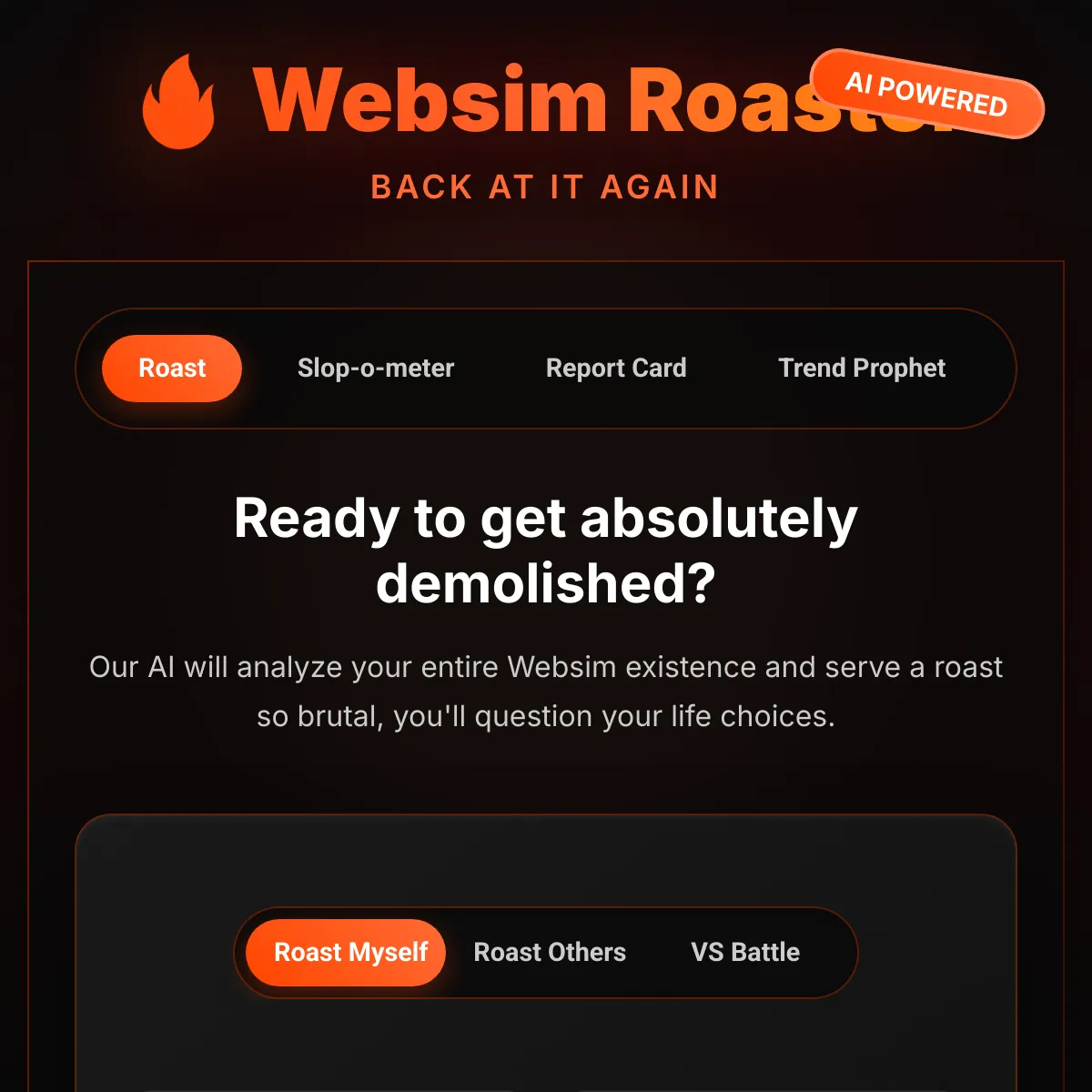 Websim Roaster: Back at it Again