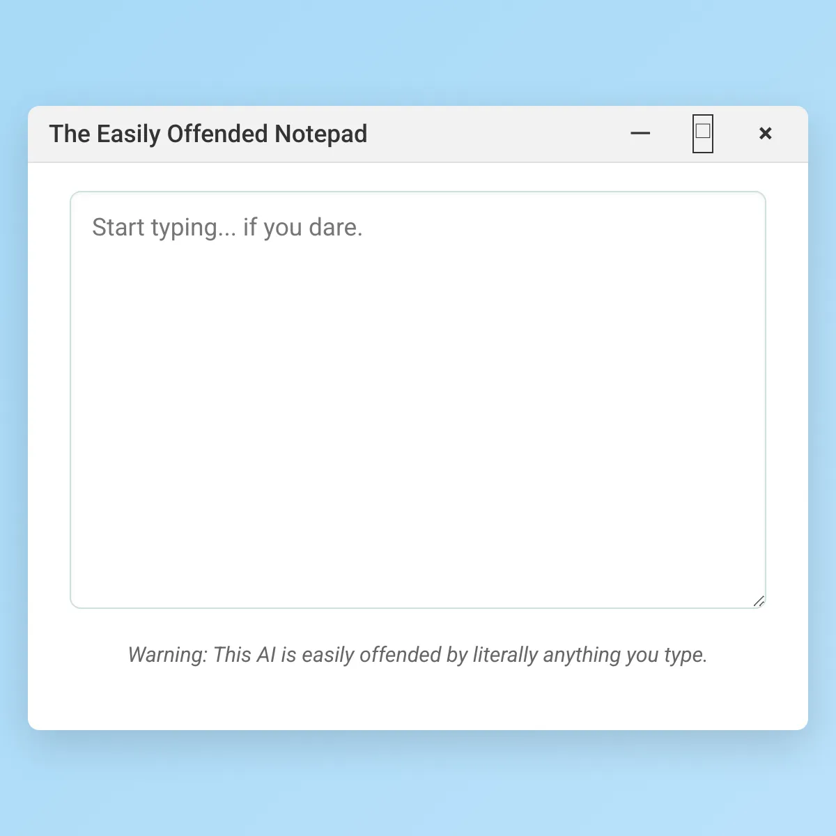 Offended AI Notepad