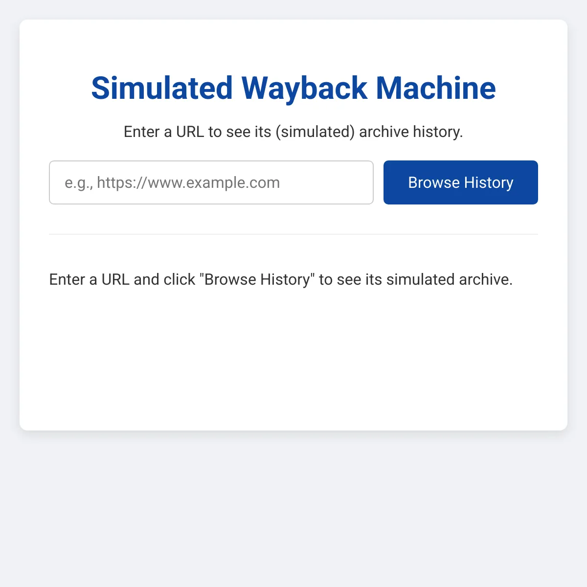 Simulated Wayback Machine