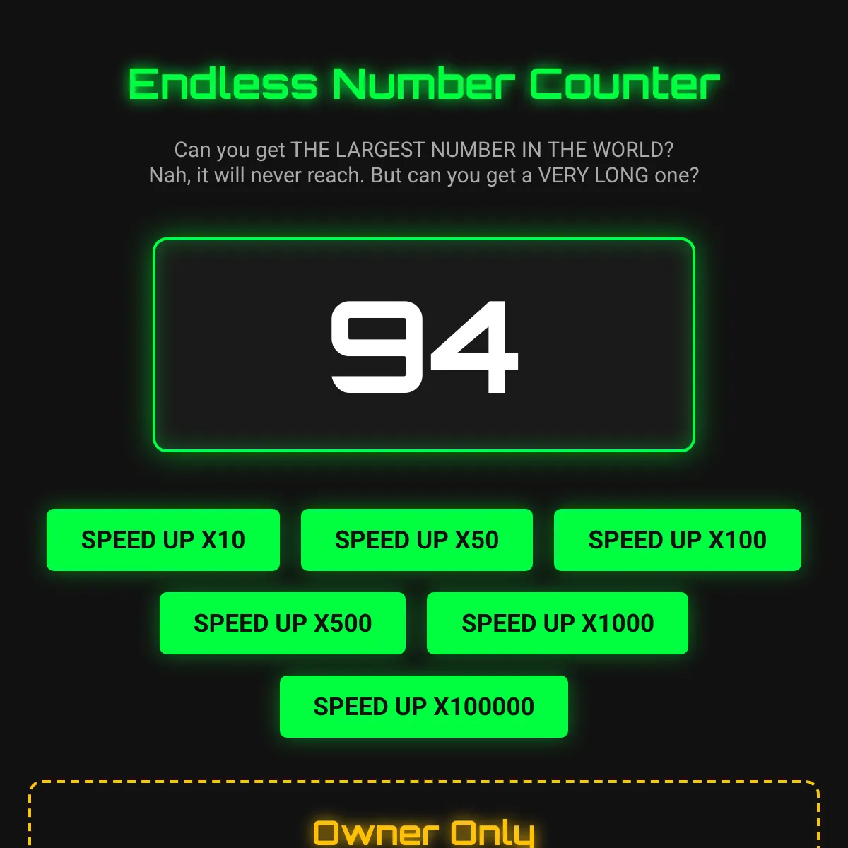 Endless Number Counter