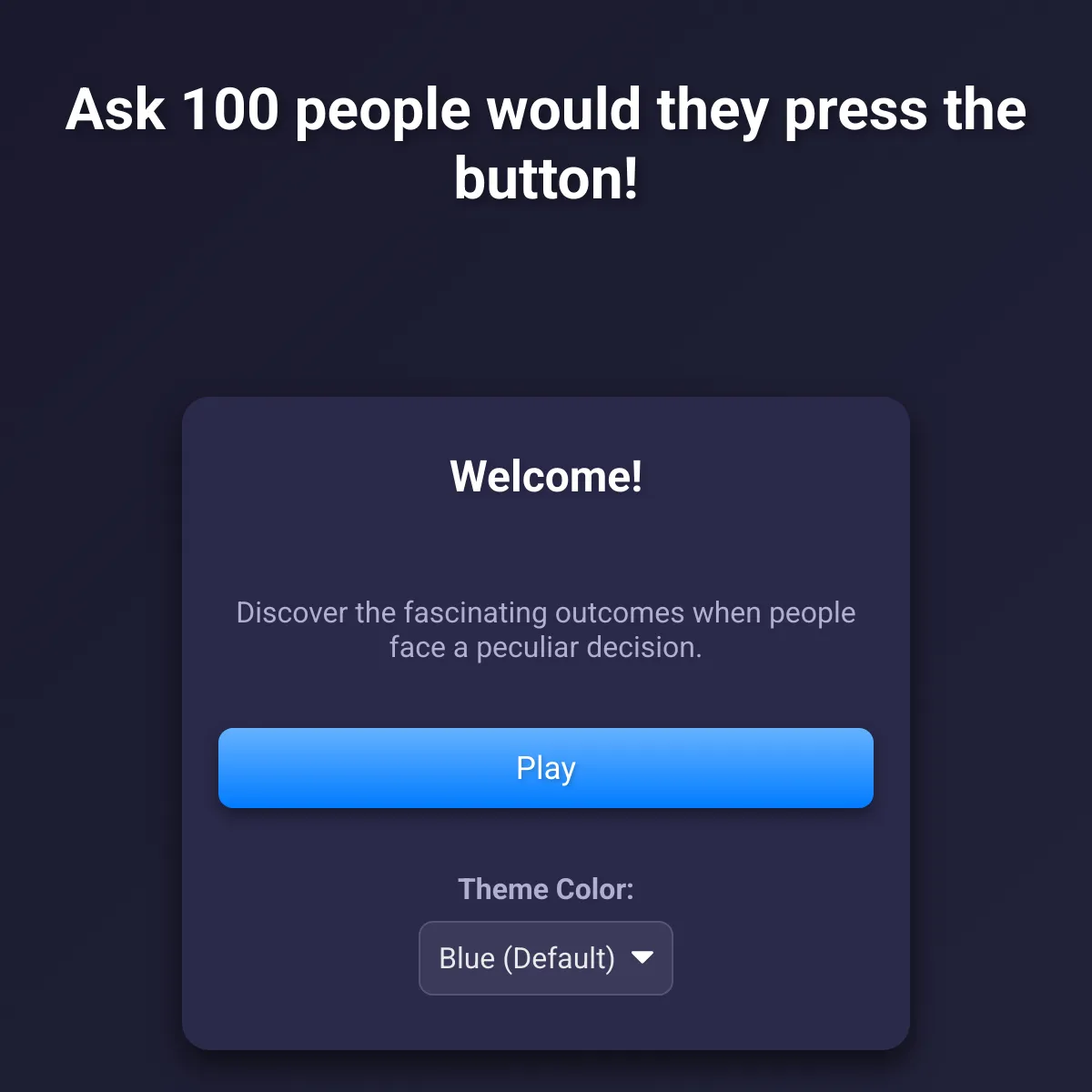 [UI Overhaul] Ask 100 people would they press the button