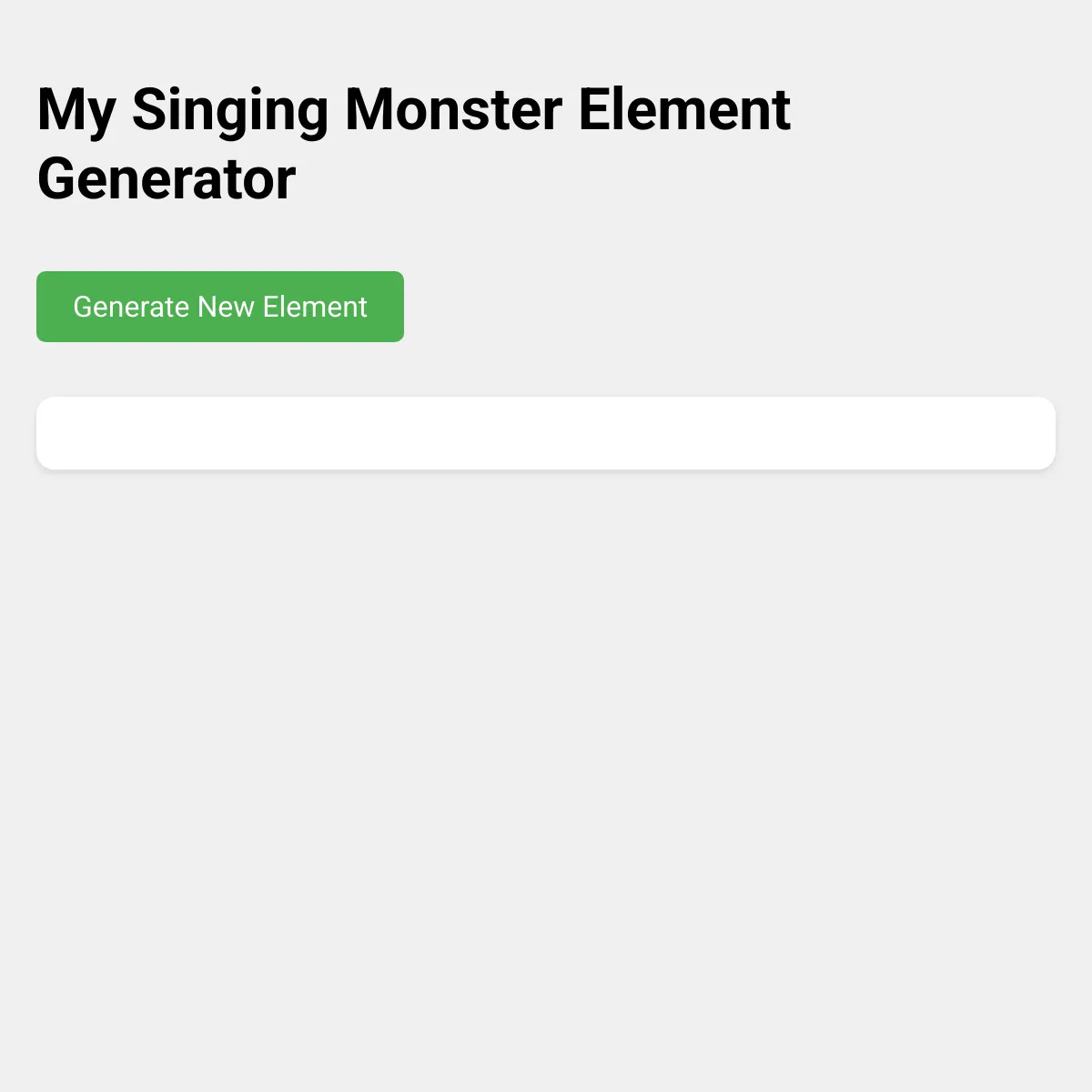 My Singing Monster Element Generator